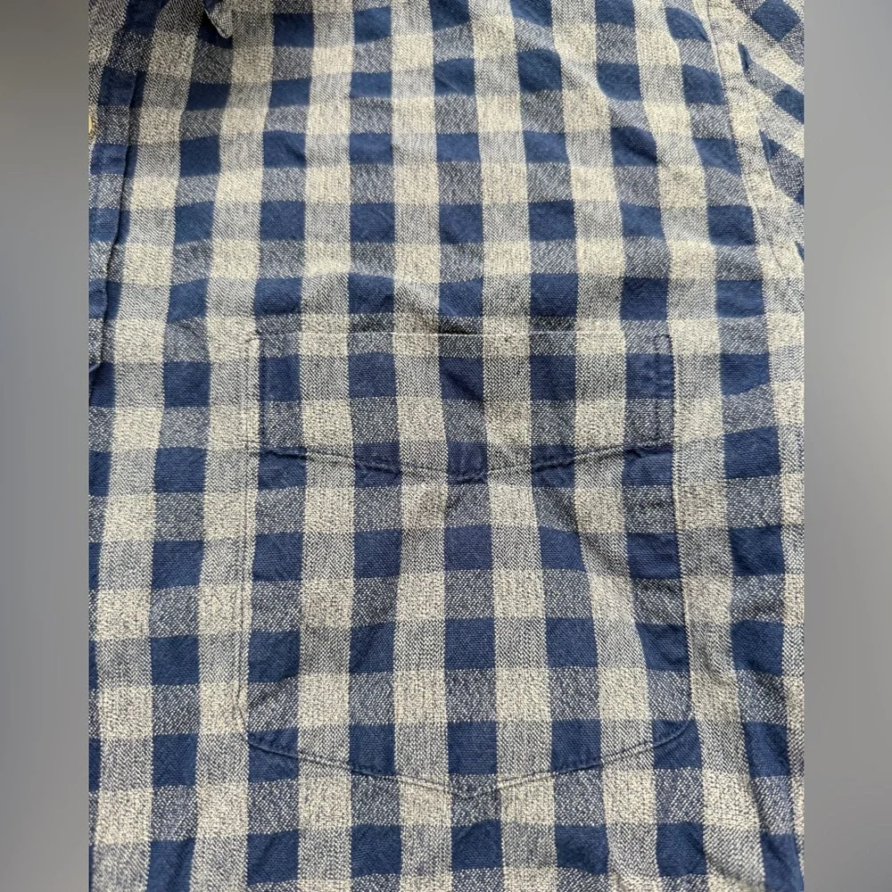 J. Crew Mens Checkered Button Long Sleeve Collar Shirt | Size M | Blue & Gray
